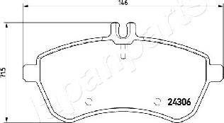 Japanparts PA-0511AF - Гальмівні колодки, дискові гальма avtolavka.club