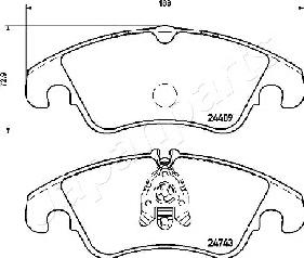 Japanparts PA-0309AF - Гальмівні колодки, дискові гальма avtolavka.club