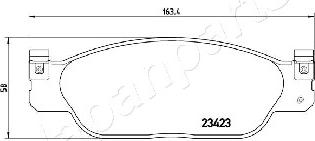 Japanparts PA-0337AF - Гальмівні колодки, дискові гальма avtolavka.club