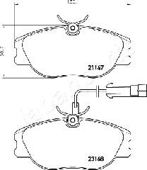 Japanparts PA-0242AF - Гальмівні колодки, дискові гальма avtolavka.club