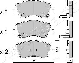 Japanparts PA-H27AF - Гальмівні колодки, дискові гальма avtolavka.club