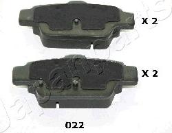 Japanparts PP-022AF - Гальмівні колодки, дискові гальма avtolavka.club