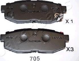 Japanparts PP-705AF - Гальмівні колодки, дискові гальма avtolavka.club