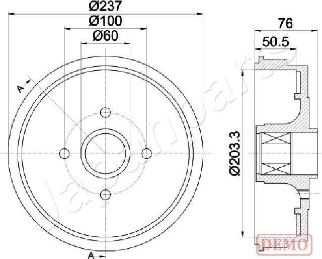 Japanparts TA-0700C - Гальмівний барабан avtolavka.club