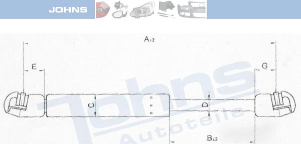 Johns 55 05 95-93 - Газова пружина, кришка багажник avtolavka.club