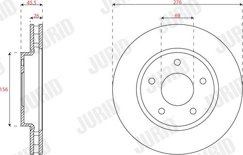 Jurid 562784JC - Гальмівний диск avtolavka.club