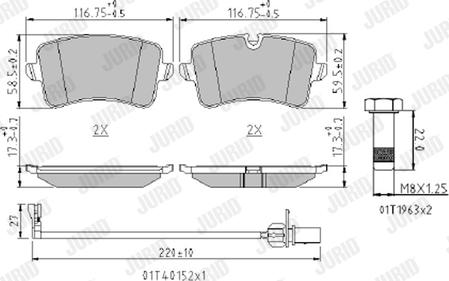 Jurid 573428J - Гальмівні колодки, дискові гальма avtolavka.club