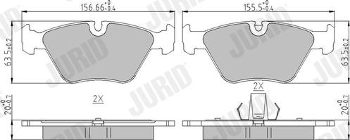 Jurid 573185J - Гальмівні колодки, дискові гальма avtolavka.club