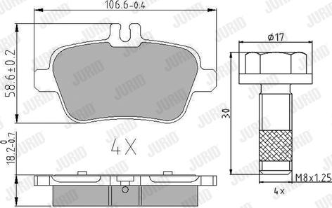 Jurid 573370J - Гальмівні колодки, дискові гальма avtolavka.club