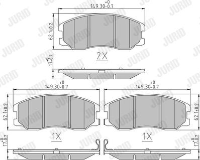 Jurid 572570J - Гальмівні колодки, дискові гальма avtolavka.club