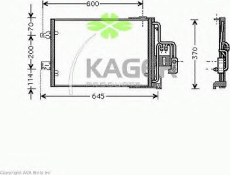 Kager 945937 - Конденсатор, кондиціонер avtolavka.club