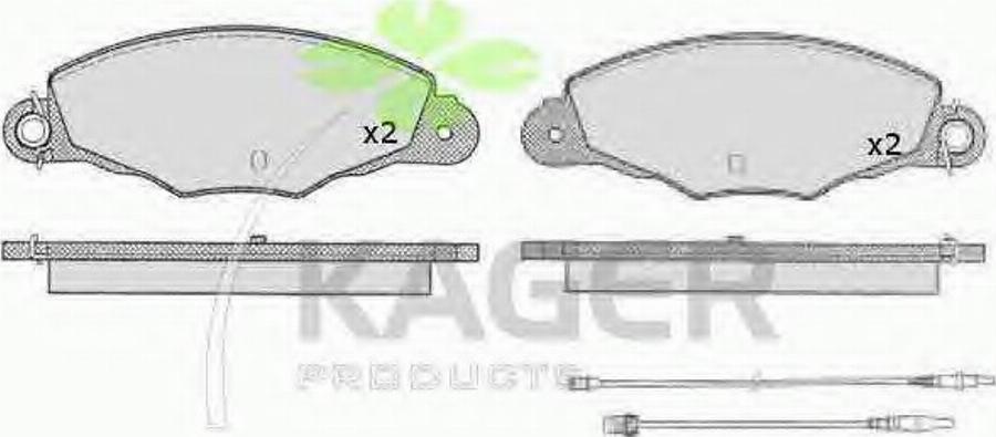 Kager 35-0472 - Гальмівні колодки, дискові гальма avtolavka.club