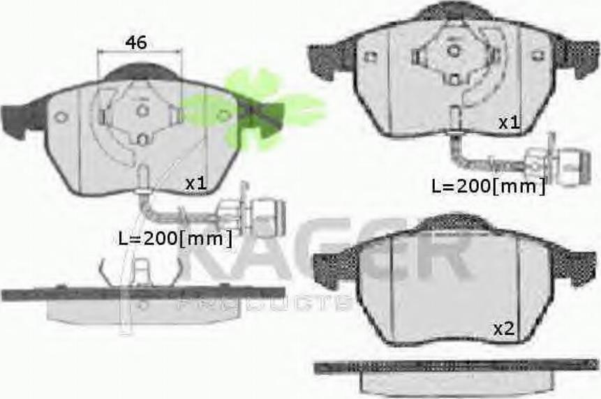 Kager 35-0103 - Гальмівні колодки, дискові гальма avtolavka.club