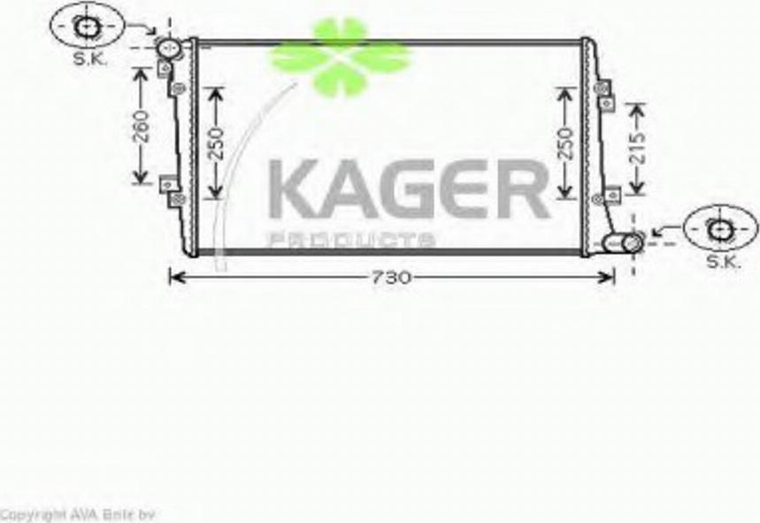 Kager 31-2845 - Радіатор, охолодження двигуна avtolavka.club