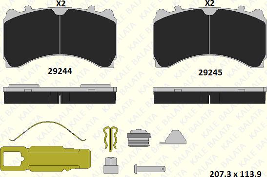 KALE 29244 298 25 - Гальмівні колодки, дискові гальма avtolavka.club