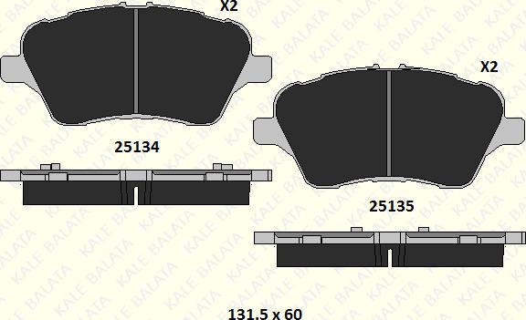 KALE 25134 167 15 - Гальмівні колодки, дискові гальма avtolavka.club