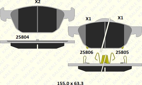 KALE 25804 170 05 - Гальмівні колодки, дискові гальма avtolavka.club