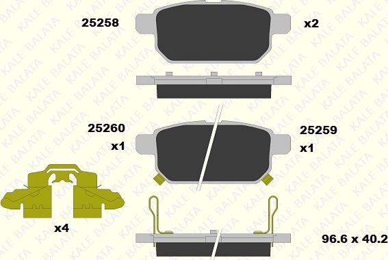 KALE 25258 143 15 - Гальмівні колодки, дискові гальма avtolavka.club