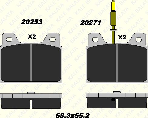 KALE 20253 164 05 - Гальмівні колодки, дискові гальма avtolavka.club