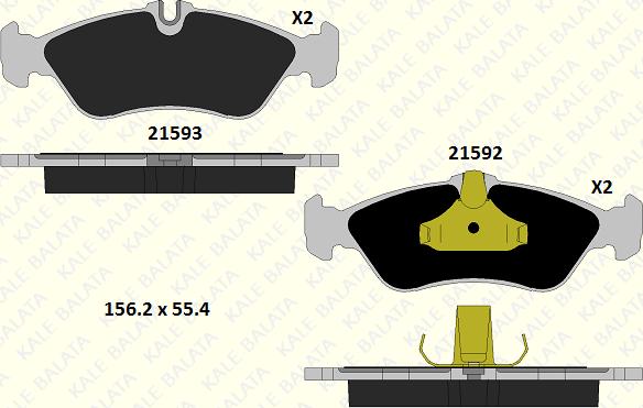 KALE 21592 188 15 - Гальмівні колодки, дискові гальма avtolavka.club