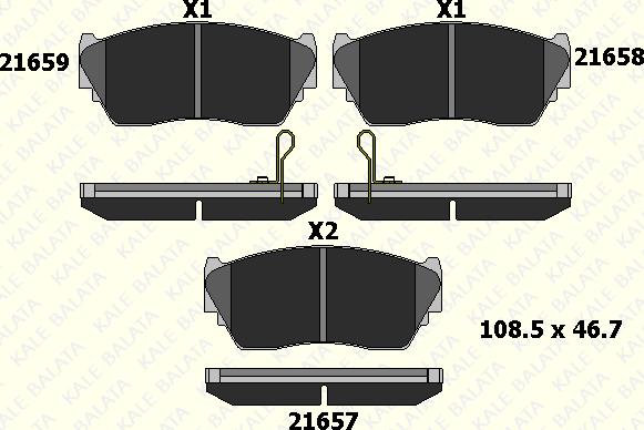 KALE 21657 165 05 - Гальмівні колодки, дискові гальма avtolavka.club