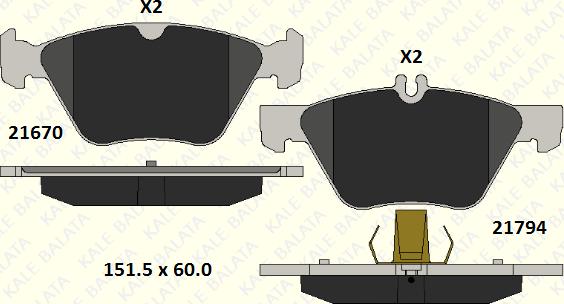 KALE 21670 203 05 - Гальмівні колодки, дискові гальма avtolavka.club