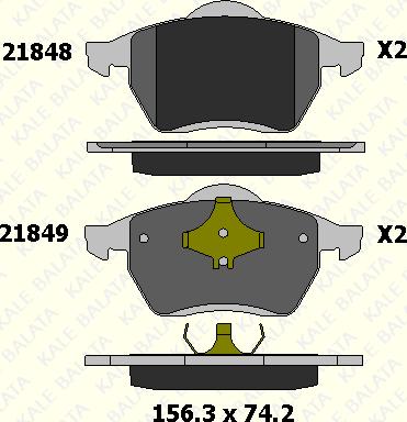 KALE 21848 197 05 - Гальмівні колодки, дискові гальма avtolavka.club