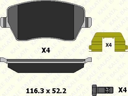 KALE 23973 174 14 - Гальмівні колодки, дискові гальма avtolavka.club