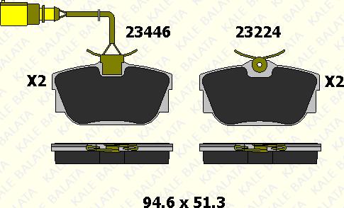 KALE 23446 165 25 - Гальмівні колодки, дискові гальма avtolavka.club