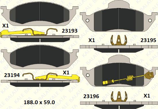 KALE 23193 163 15 - Гальмівні колодки, дискові гальма avtolavka.club