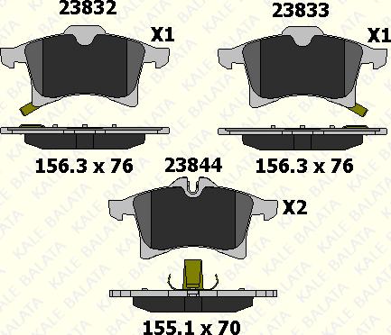 KALE 23832 200 05 - Гальмівні колодки, дискові гальма avtolavka.club