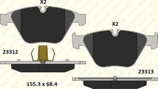 KALE 23312 203 05 - Гальмівні колодки, дискові гальма avtolavka.club