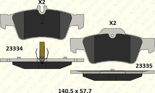 KALE 23334 165 05 - Гальмівні колодки, дискові гальма avtolavka.club