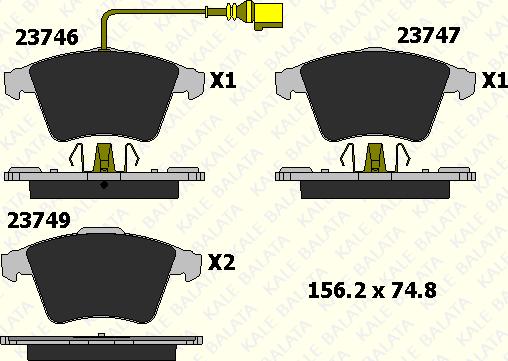 KALE 23746 180 05 - Гальмівні колодки, дискові гальма avtolavka.club