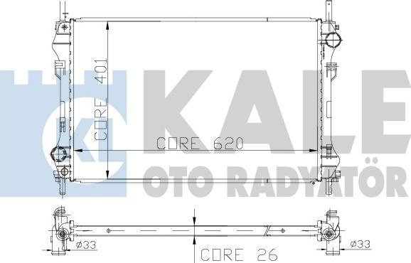 KALE OTO RADYATÖR 126400 - Радіатор, охолодження двигуна avtolavka.club