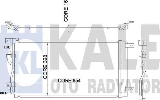 KALE OTO RADYATÖR 345325 - Конденсатор, кондиціонер avtolavka.club