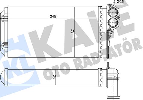 KALE OTO RADYATÖR 346505 - Теплообмінник, опалення салону avtolavka.club