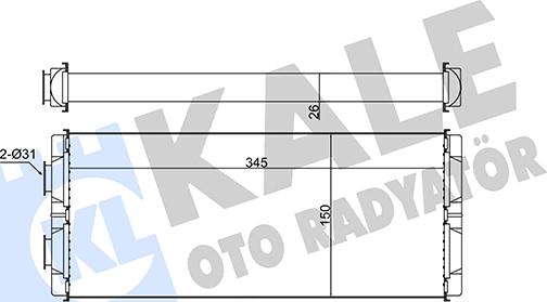 KALE OTO RADYATÖR 346605 - Теплообмінник, опалення салону avtolavka.club