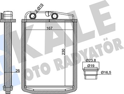 KALE OTO RADYATÖR 346845 - Теплообмінник, опалення салону avtolavka.club