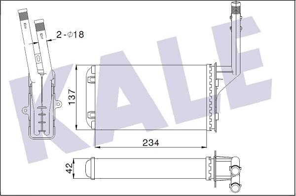 KALE OTO RADYATÖR 346275 - Теплообмінник, опалення салону avtolavka.club