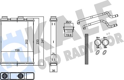 KALE OTO RADYATÖR 359125 - Теплообмінник, опалення салону avtolavka.club