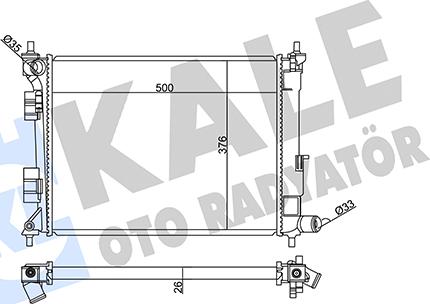 KALE OTO RADYATÖR 359120 - Радіатор, охолодження двигуна avtolavka.club