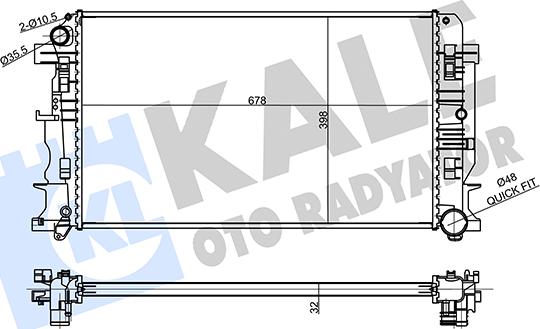 KALE OTO RADYATÖR 354980 - Радіатор, охолодження двигуна avtolavka.club