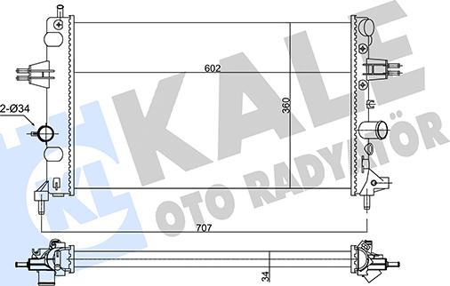 KALE OTO RADYATÖR 354105 - Радіатор, охолодження двигуна avtolavka.club