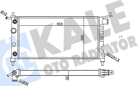 KALE OTO RADYATÖR 354110 - Радіатор, охолодження двигуна avtolavka.club