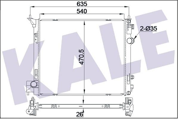 KALE OTO RADYATÖR 355545 - Радіатор, охолодження двигуна avtolavka.club