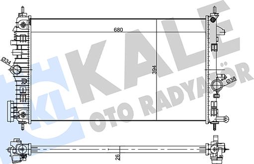 KALE OTO RADYATÖR 355645 - Радіатор, охолодження двигуна avtolavka.club