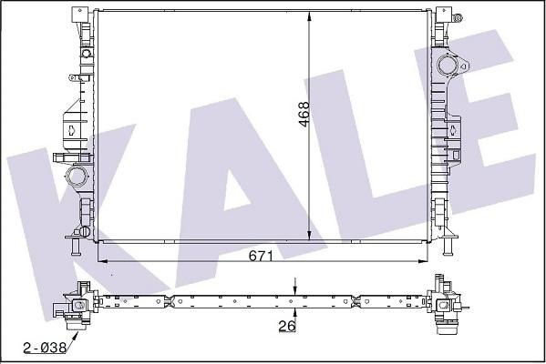 KALE OTO RADYATÖR 355800 - Радіатор, охолодження двигуна avtolavka.club