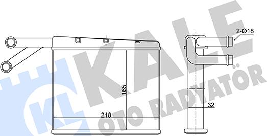 KALE OTO RADYATÖR 352150 - Теплообмінник, опалення салону avtolavka.club