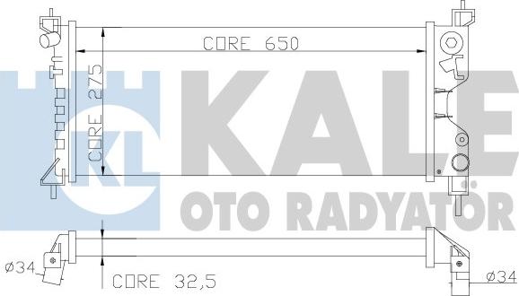 KALE OTO RADYATÖR 372600 - Радіатор, охолодження двигуна avtolavka.club